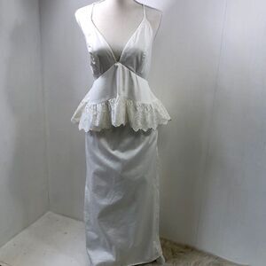 The Jetset Diaries Eyelet Ruffled Maxi Dress M